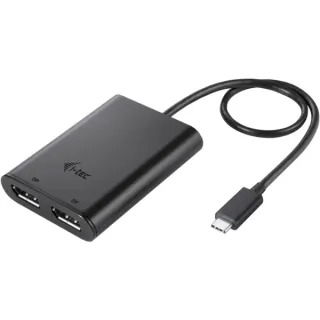 i-tec Video Adapter USB-C > Dual DisplayPort 4K / 60Hz (single 8K / 30Hz) (schwarz, 30cm Kabel)