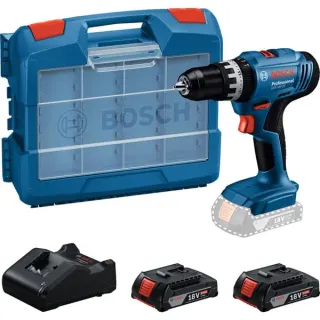 Bosch Professional Akku-Schlagbohrschrauber GSB 18V-25 Professional, 18Volt (blau/schwarz, 2x Li-Ion Akku 2,0Ah, L-Case Pick & Click)