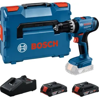 Bosch Professional Akku-Schlagbohrschrauber GSB 18V-25 Professional, 18Volt (blau/schwarz, 2x Li-Ion Akku 2,0Ah, in L-BOXX)