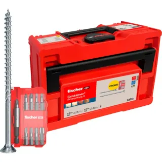 fischer PowerFast II Tanos-Box, Senkkopf TG/VG TX, Schrauben-Set (1.801 Teile, Teil- und Vollgewinde, verzinkt)