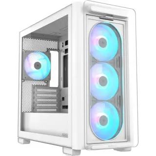 ASUS A23 PLUS TG ARGB , Tower-Gehäuse (weiß, Tempered Glass)