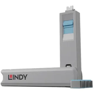Lindy USB Typ C Port Schlüssel mit 4 Schlössern, Schloss (Code Blau)