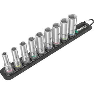 Wera Belt B Deep 1 Steckschlüsseleinsatz-Satz, 3/8" (schwarz, 9-teilig, lang)