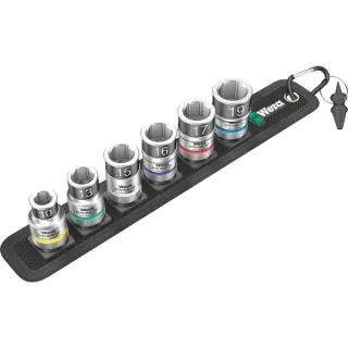 Wera Belt C 1 Zyklop Steckschlüsseleinsatz-Satz, 1/2" (schwarz, 7-teilig, mit Haltefunktion)