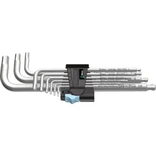 Wera 3950/9 Hex-Plus Stainless 1 SB Winkelschlüsselsatz, 9-teilig, Schraubendreher (edelstahl, Edelstahl, mit Halteclip)