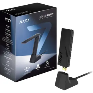 MSI BE6500 WiFi 7 USB Adapter, WLAN-Adapter (schwarz)