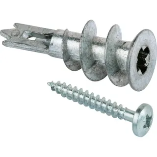 fischer Gipskartondübel Metall GKM 12 (silber, 100 Stück, mit Schraube)