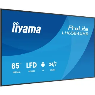 iiyama ProLite LH6564UHS-B1AG, Public Display (schwarz (matt), UltraHD/4K, VA, WiFi, Fernbedienung)