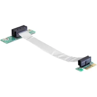 DeLOCK Riser Karte PCI Express x1 > x1 mit flexiblem Kabel 13 cm links gerichtet, Riser Card