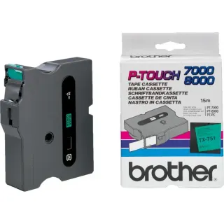 Brother Schriftband TX-751 (24 mm, schwarz auf grün)