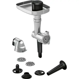 Bosch Home Fleischwolf Hunting Adventure Set, Aufsatz MUZ9HA1 (silber/schwarz, für Küchenmaschine OptiMUM)