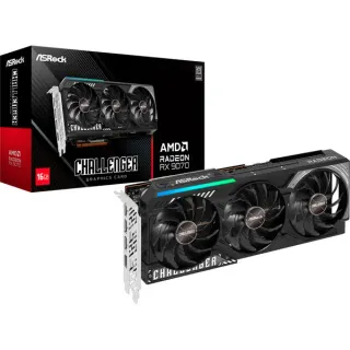 ASRock Radeon RX 9070 CHALLANGER, Grafikkarte (schwarz, RDNA4, GDDR6, 3x DisplayPort, 1x HDMI)