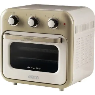 Ariete Heißluftfritteuse und Mini-Ofen 3in1 Vintage Beige (weiß/beige, 1.350 Watt, Garraum 16 Liter, mit Sichtfenster)