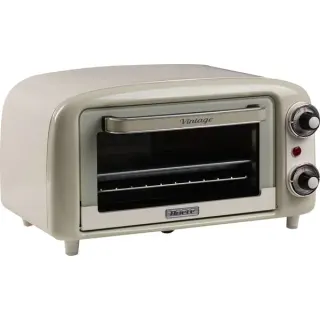 Ariete Mini-Backofen Vintage Beige (weiß/hellgrün, 800 Watt, 10 Liter)