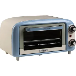 Ariete Mini-Backofen Vintage Blue (weiß/hellblau, 800 Watt, 10 Liter)