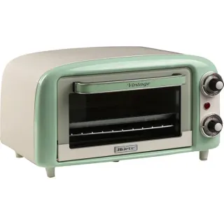 Ariete Mini-Backofen Vintage Green (weiß/hellgrün, 800 Watt, 10 Liter)