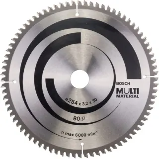 Bosch Professional PRO Multi Material Kreissägeblatt, Ø 254mm, 80Z (Bohrung 30mm, für Kapp- & Gehrungssägen)