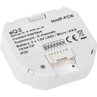 Homematic IP Kontakt-Schnittstelle Unterputz – 6-fach (HmIP-FCI6), Relais (weiß)