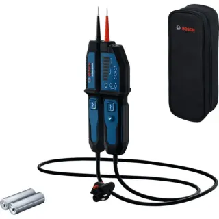 Bosch Professional Spannungsprüfer GVT 1000-15 Professional, Messgerät (blau/schwarz, 2x Batterien, Tasche)