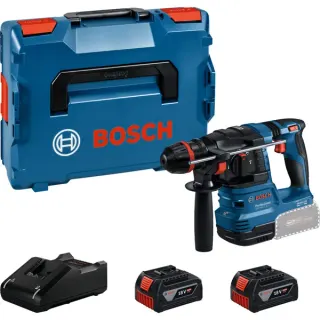 Bosch Professional Akku-Bohrhammer GBH 18V-22 X Professional, 18Volt (blau/schwarz, 2x Li-Ionen Akku 4,0Ah, ONECHUCK, in L-BOXX)