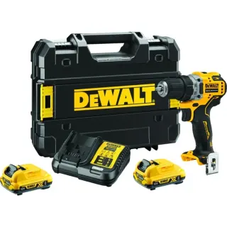 DEWALT Akku-Bohrschrauber DCD701D2, 12Volt (gelb/schwarz, 2x Li-Ion XR Akku 2Ah, in T STAK Box)