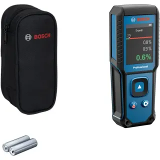 Bosch Professional Holzfeuchtemesser GMM 1-15 Professional (blau/schwarz, 2x Batterien, Tasche)