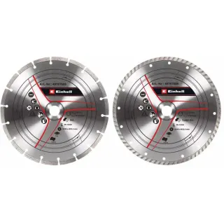 EINHELL Turbo-Diamant-Trennscheibe, Ø 230 x 22,23 x 1,8mm, 2er-Set (für Winkelschleifer)