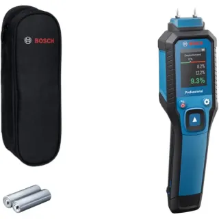 Bosch Professional Holzfeuchtemesser GMP 1-13 Professional (blau/schwarz, 2x Batterien, Tasche)
