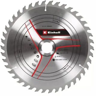 EINHELL Dünnschnitt-Kreissägeblatt HM, Ø 254 x 30mm, 1,8mm, 42Z (für Zug-Kapp- & Gehrungssägen, Tischkreissägen)