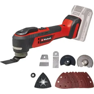 EINHELL Professional Akku-Multifunktions-Werkzeug TP-MG 18 Li BL-Solo, 18Volt (rot/schwarz, ohne Akku und Ladegerät, inkl. Zubehör)