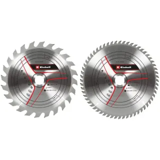 EINHELL Kreissägeblatt-Satz HM, Ø 250 x 30mm, 3,2mm, 24Z / 60Z (2-teilig, für Zug-Kapp- & Gehrungssägen, Tischkreissägen)