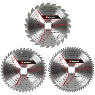EINHELL Kreissägeblatt-Satz HM, Ø 250 x 30mm, 2,5mm, 24Z / 42Z / 60Z (3-teilig, für Akku-Tischkreissäge TE-TS 36/210 Li u.a.)