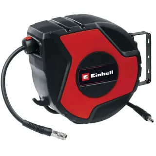 EINHELL Automatische Druckluft-Schlauchtrommel TC-PH 150 (schwarz/rot, 15 Meter Druckluftschlauch + 1,5 Meter Anschluss)
