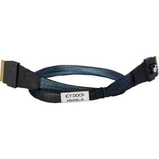 ICY BOX Kabel SlimSAS x8 SFF-8654 > SlimSAS x8 SFF-8654 (schwarz, 50cm)