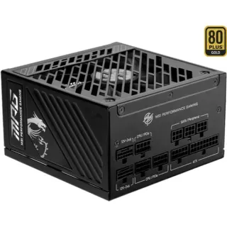MSI MPG A1000GS PCIE5, PC-Netzteil (schwarz, 2x 12-Pin High Power GPU, 1x PCIe, Kabelmanagement, 1000 Watt)