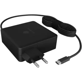 ICY BOX Ladegerät IB-PS101-PD, USB-A + USB-C (Stecker) (schwarz, PD 3.0, Laden mit bis zu 90 Watt)