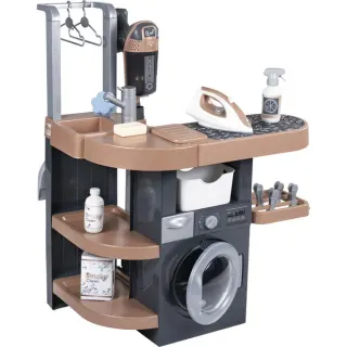Smoby Rowenta Haushalts-Set Waschküche, Kinderhaushaltsgerät (braun/dunkelgrau)