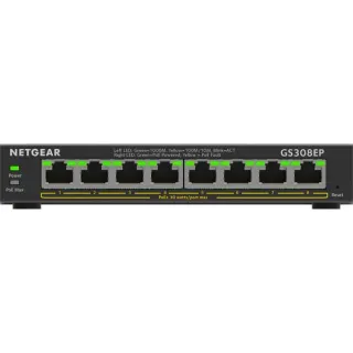 Netgear GS308EP, Switch (schwarz)
