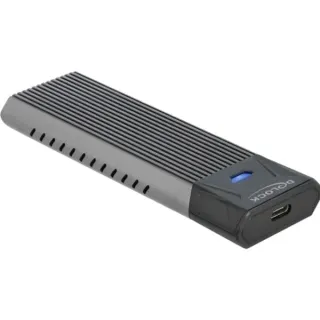 DeLOCK Externes USB Type-C Combo Gehäuse für M.2 NVMe PCIe oder SATA SSD, Laufwerksgehäuse (schwarz, werkzeugfrei)