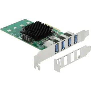 DeLOCK PCIe x4>4x ext. USB 3.0 Quad C.LP