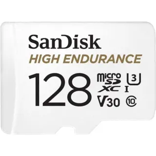 SanDisk 128GB High Endurance, Speicherkarte (weiß, UHS-I U3, Class 10, V30)