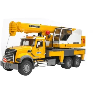 bruder 02818 MACK Granite Liebherr Kran-LKW, Modellfahrzeug (gelb/grau)