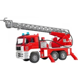 bruder 02771 MAN TGA Feuerwehr mit Drehleiter, Modellfahrzeug (rot/weiß)