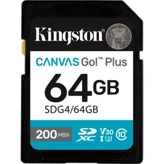 Kingston Canvas Go! Plus 64GB SDXC, Speicherkarte (schwarz, UHS-I U3, Class 10, V30)