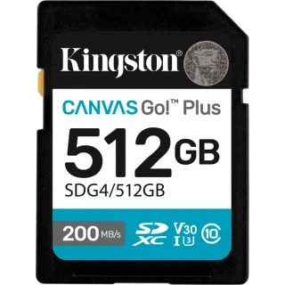 Kingston Canvas Go! Plus 512GB SDXC, Speicherkarte (schwarz, UHS-I U3, Class 10, V30)