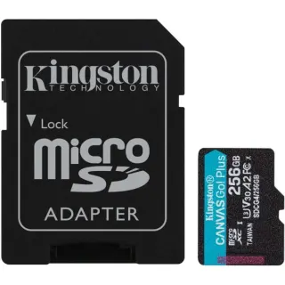 Kingston Canvas Go! Plus 256 GB microSDXC, Speicherkarte (schwarz, UHS-I U3, Class 10, V30, A2)