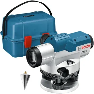 Bosch Professional Optisches Nivelliergerät GOL 20 G Professional (blau, Koffer, Maßeinheit 400 Gon)