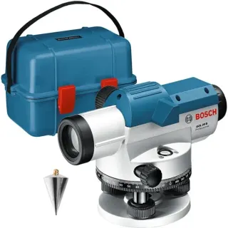 Bosch Professional Optisches Nivelliergerät GOL 20 D Professional (blau, Koffer, Maßeinheit 360 Grad)