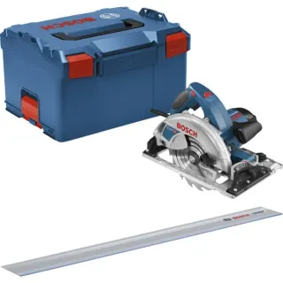 Bosch Professional Handkreissäge GKS 65 GCE Professional (blau, 1.800 Watt, L-BOXX, Führungsschiene FSN 1400)