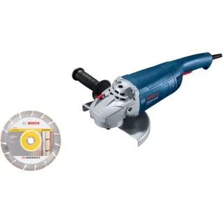 Bosch Professional Winkelschleifer GWS 20-230 P Professional (blau, 2.000 Watt, inkl. Diamanttrennscheibe)